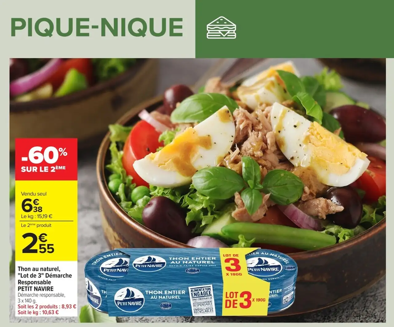 Thon au naturel "Lot de 3" Démarche Responsable PETIT NAVIRE