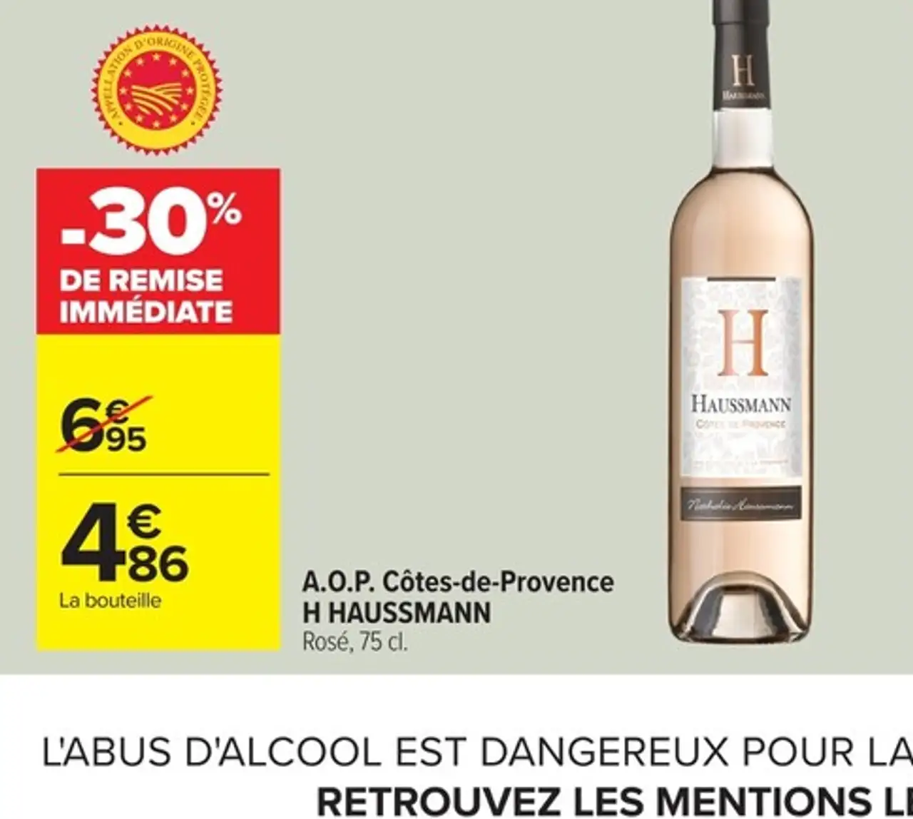 A.O.P. Côtes-de-Provence H HAUSSMANN Rosé, 75 cl.
