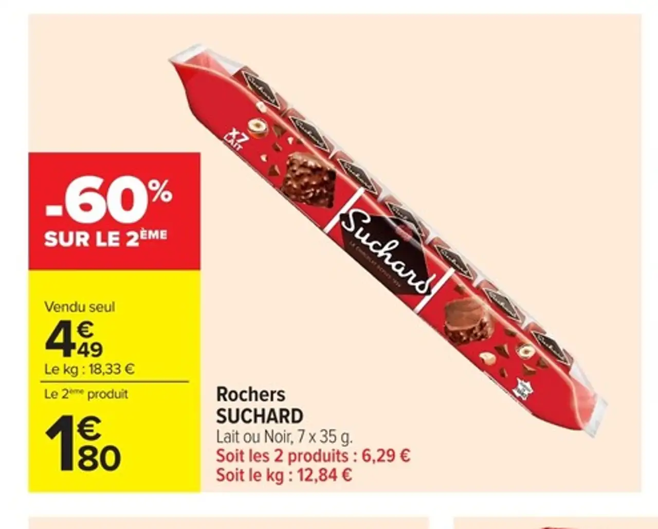Rochers SUCHARD Lait ou Noir