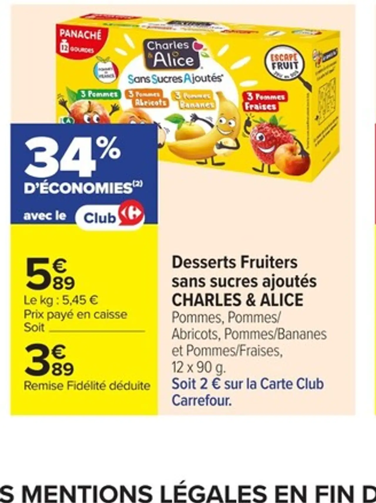 Desserts Fruiters sans sucres ajoutés CHARLES & ALICE