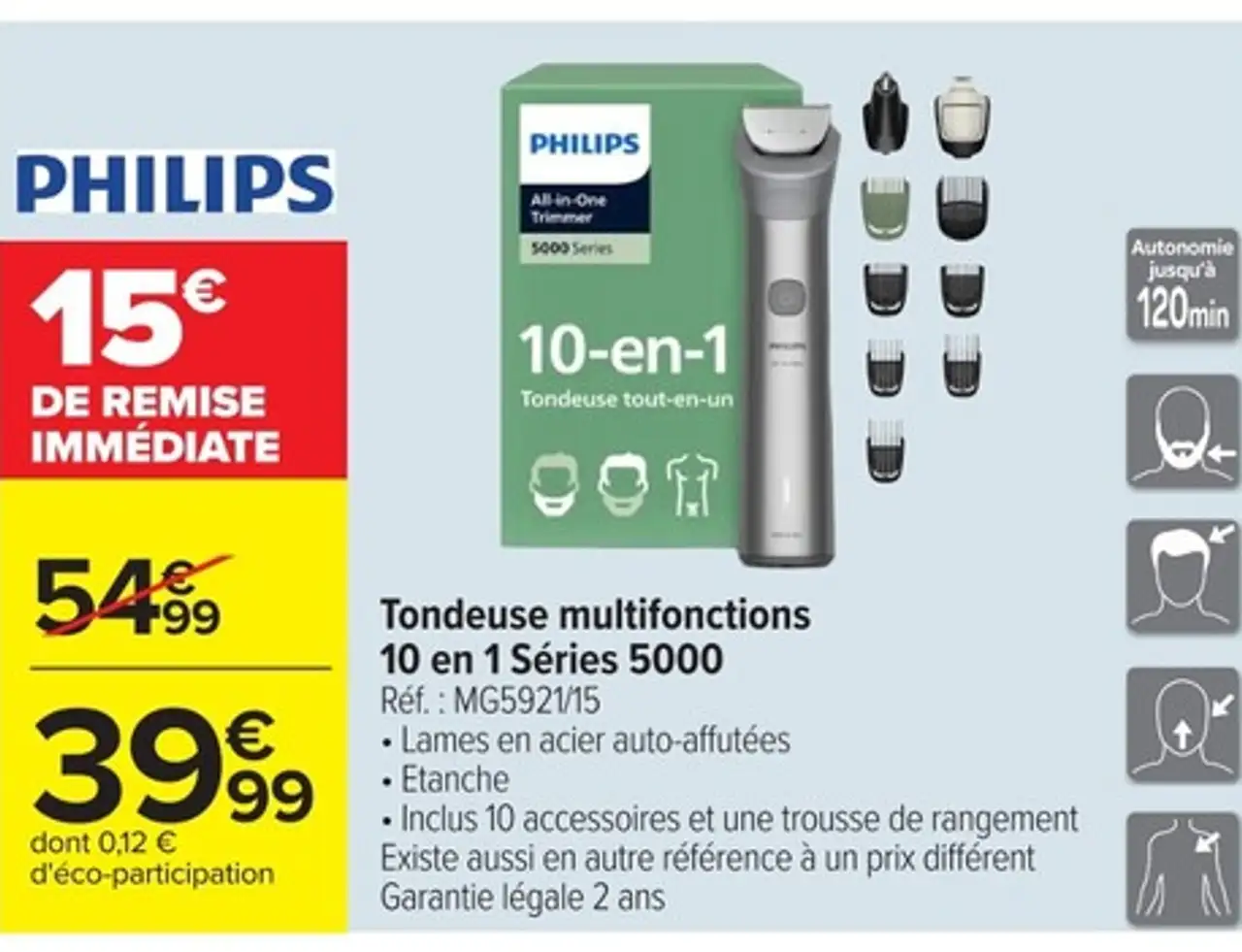 Philips Tondeuse multifonctions 10 en 1 Séries 5000