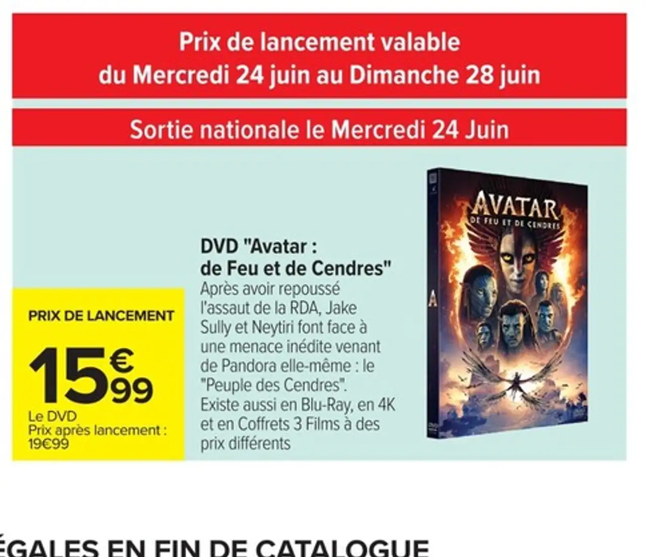 DVD "Avatar : de Feu et de Cendres"