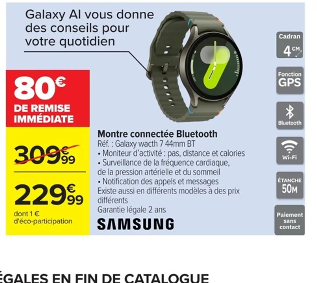 Samsung Montre connectée Bluetooth Galaxy watch 7 44mm BT