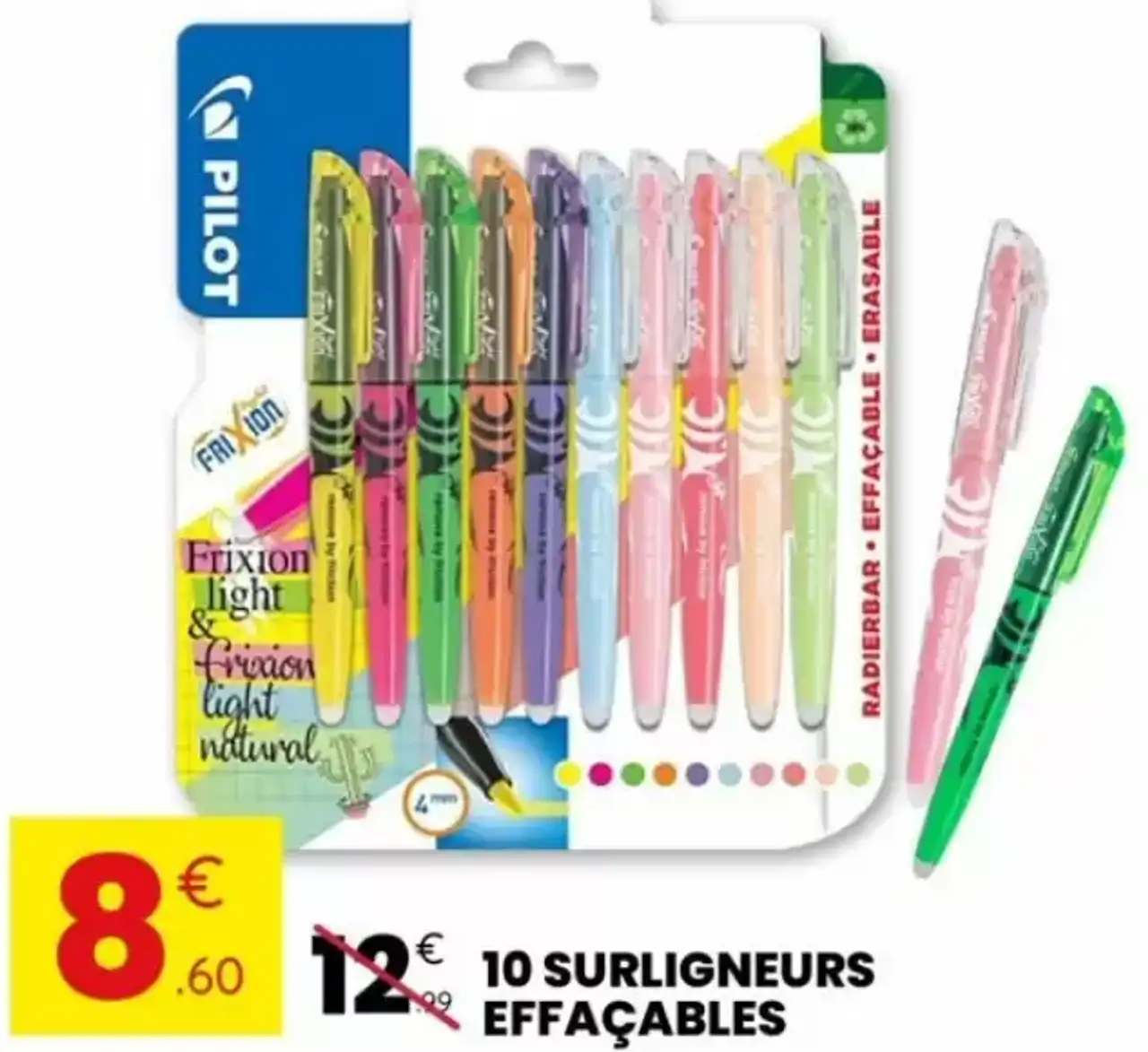 Pilot Frixion Light 10 surligneurs effaçables
