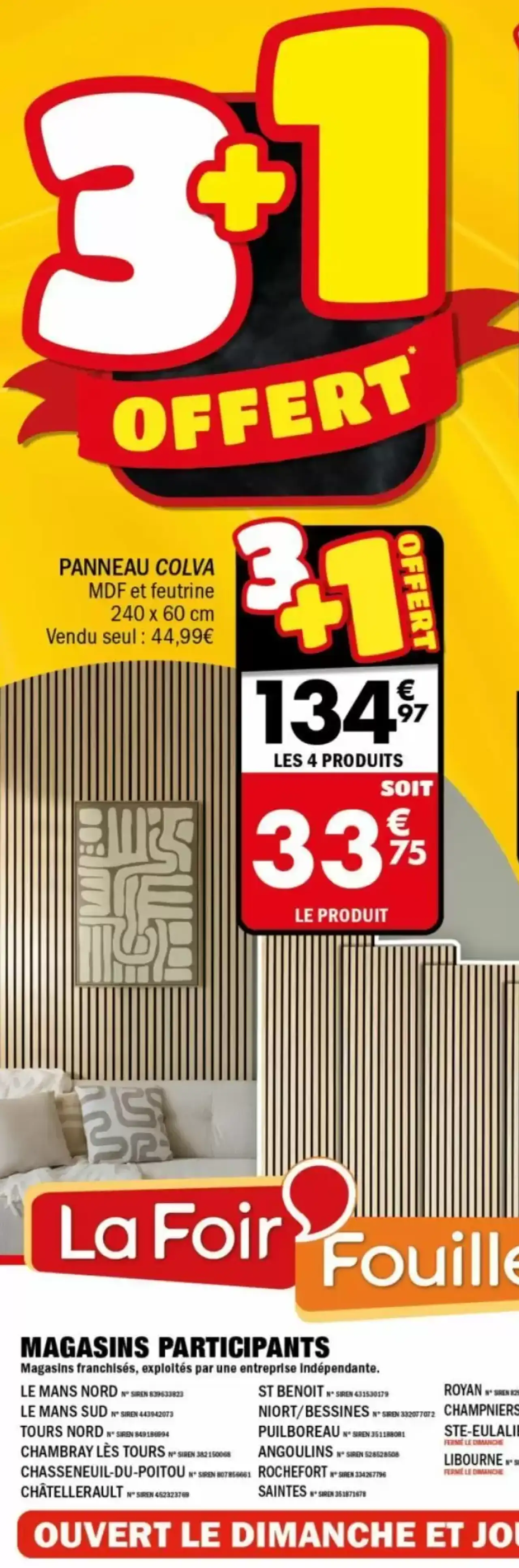 PANNEAU COLVA MDF et feutrine