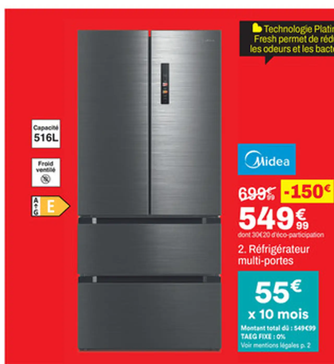 Midea Réfrigérateur multi-portes MDRF692FIE46
