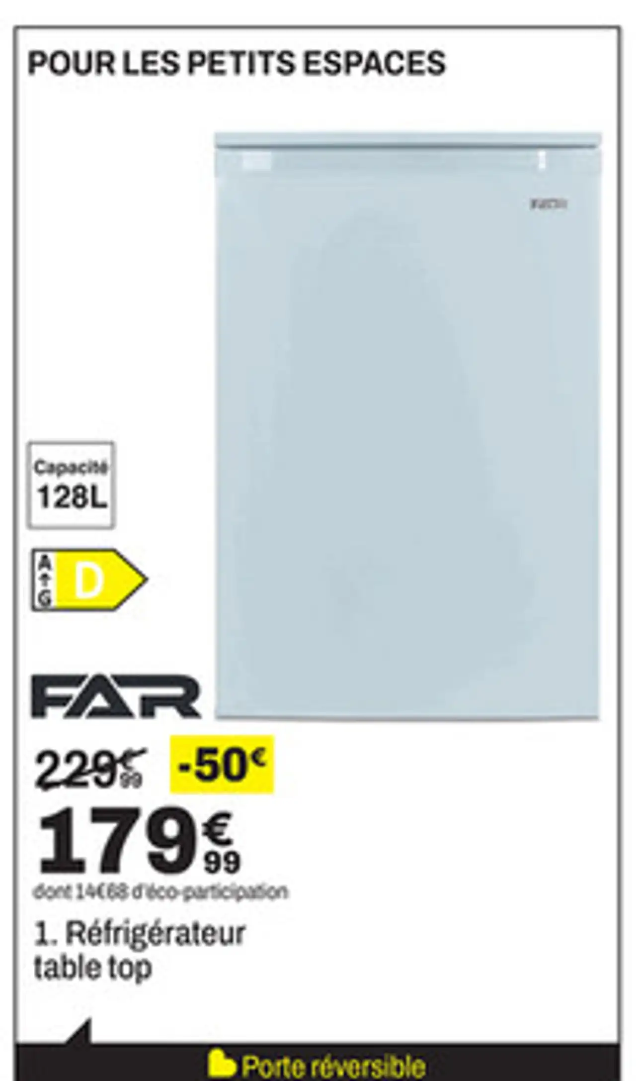 FAR Réfrigérateur table top RT1325W G