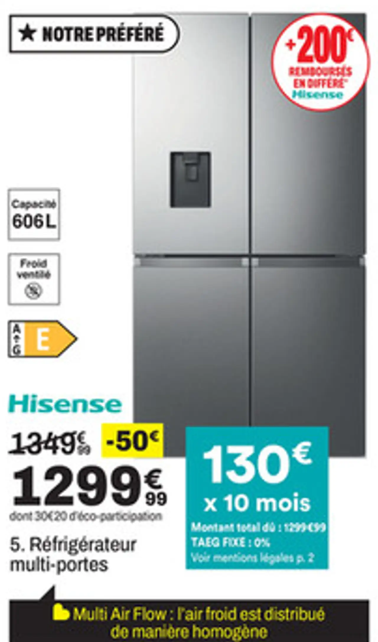 Hisense Réfrigérateur multi-portes FMN560SWSE1
