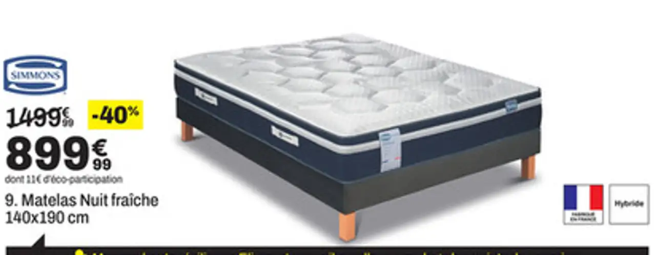 Matelas Nuit fraiche 140x190 cm