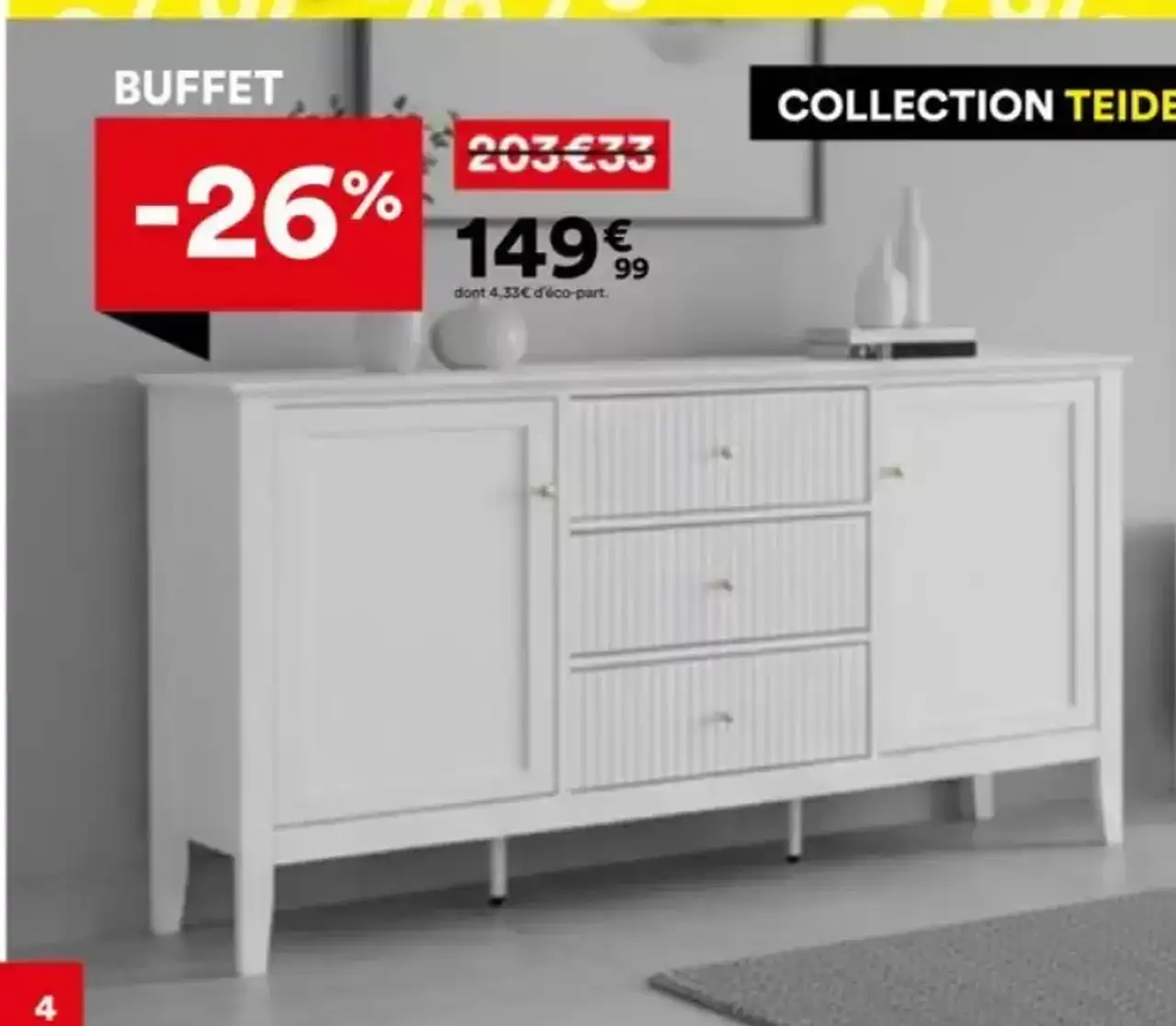Buffet 2 portes 3 tiroirs Collection Teide