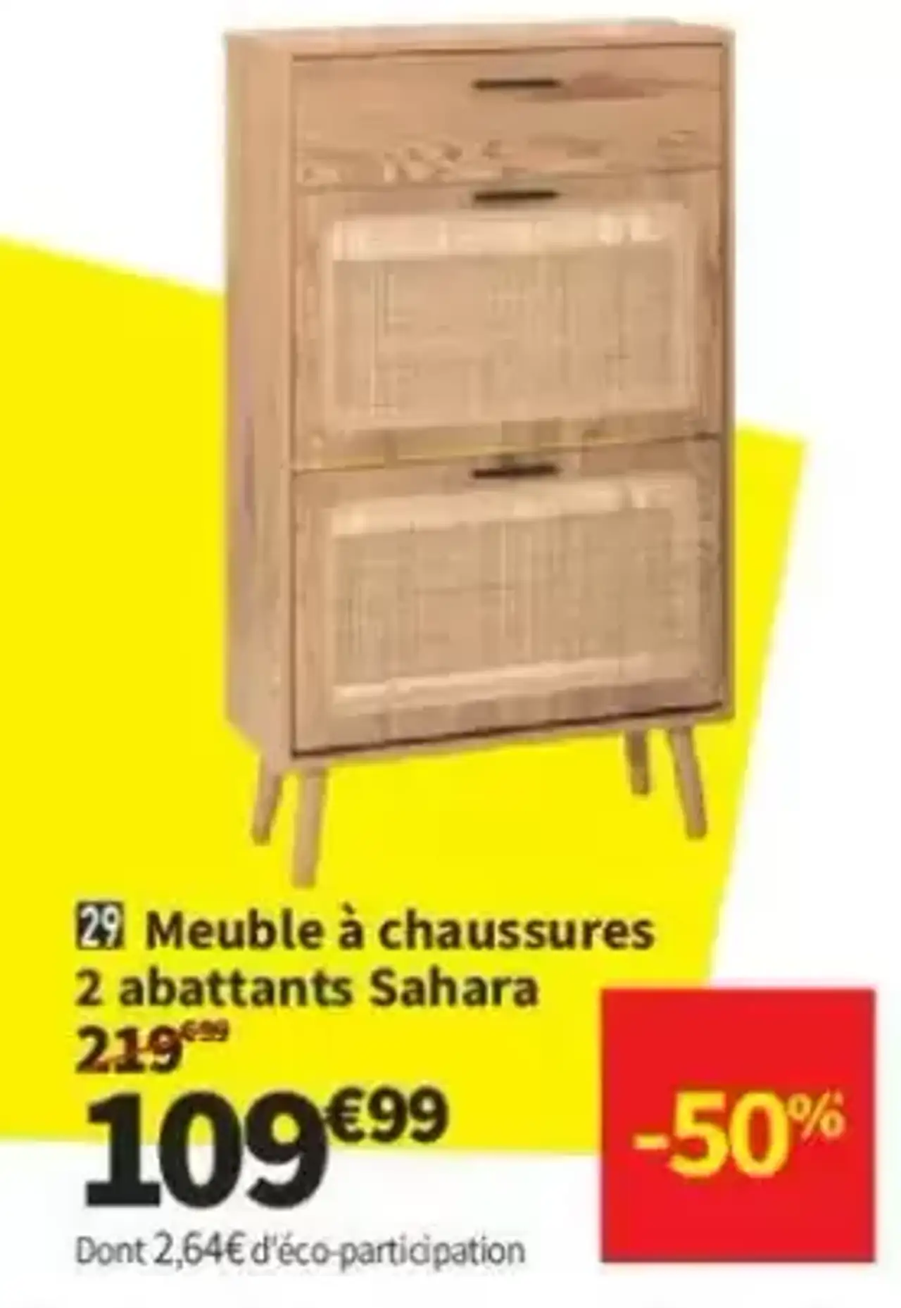 Meuble à chaussures 2 abattants Sahara