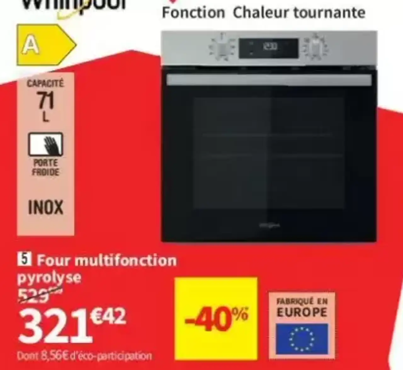 Four multifonction pyrolyse Whirlpool OWR55PROX