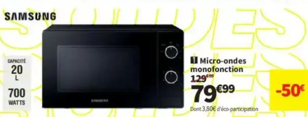 Micro-ondes monofonction Samsung MS20A3010AL
