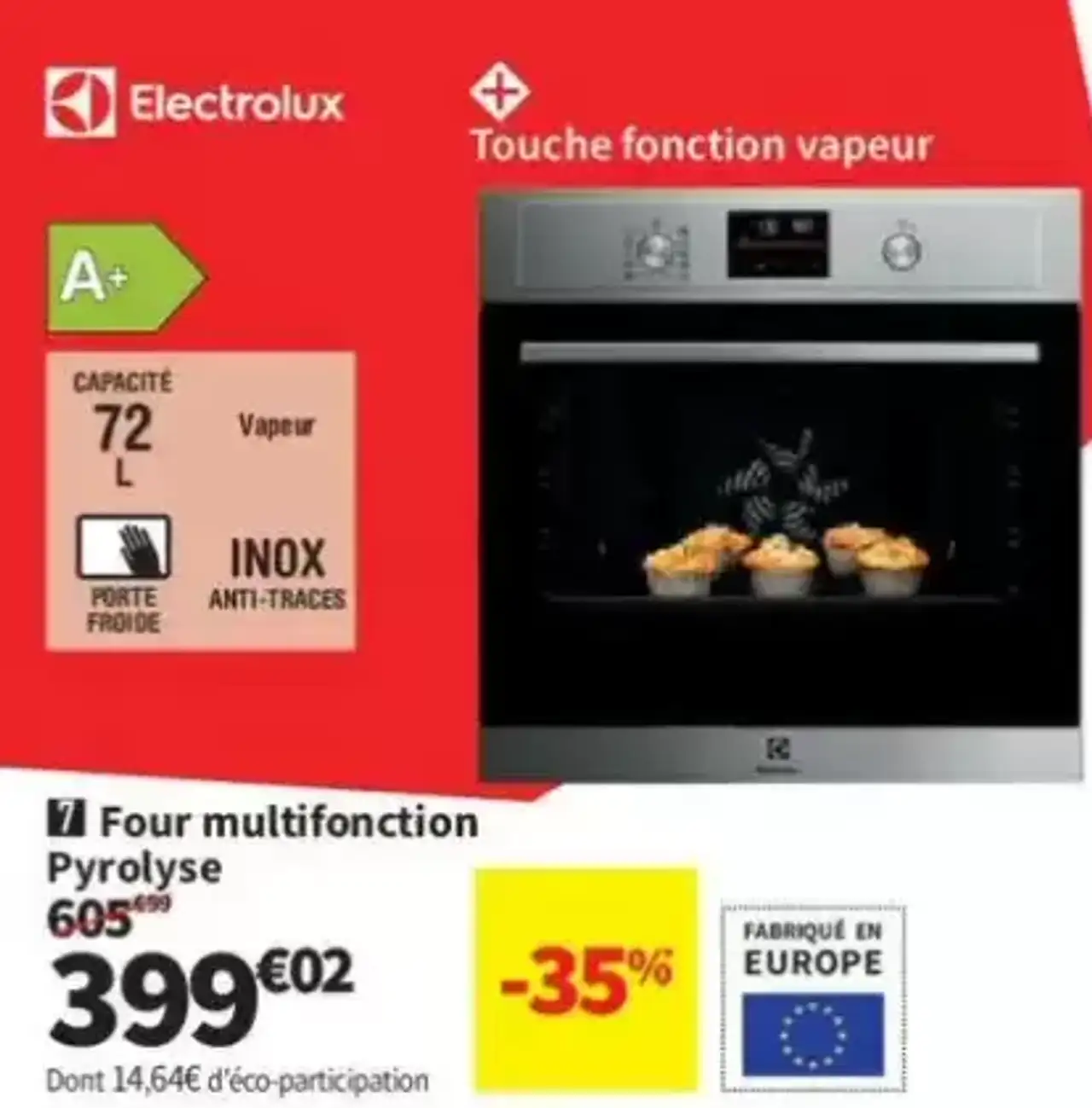 Four multifonction pyrolyse Electrolux EOD4P46TX
