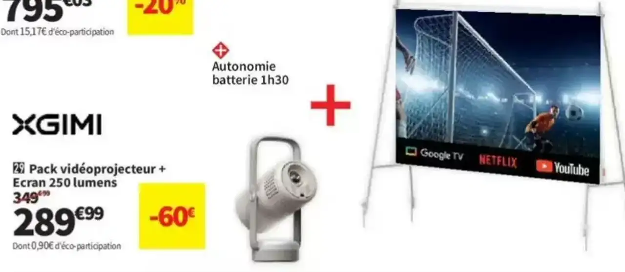 XGIMI Pack vidéoprojecteur + Ecran 250 lumens