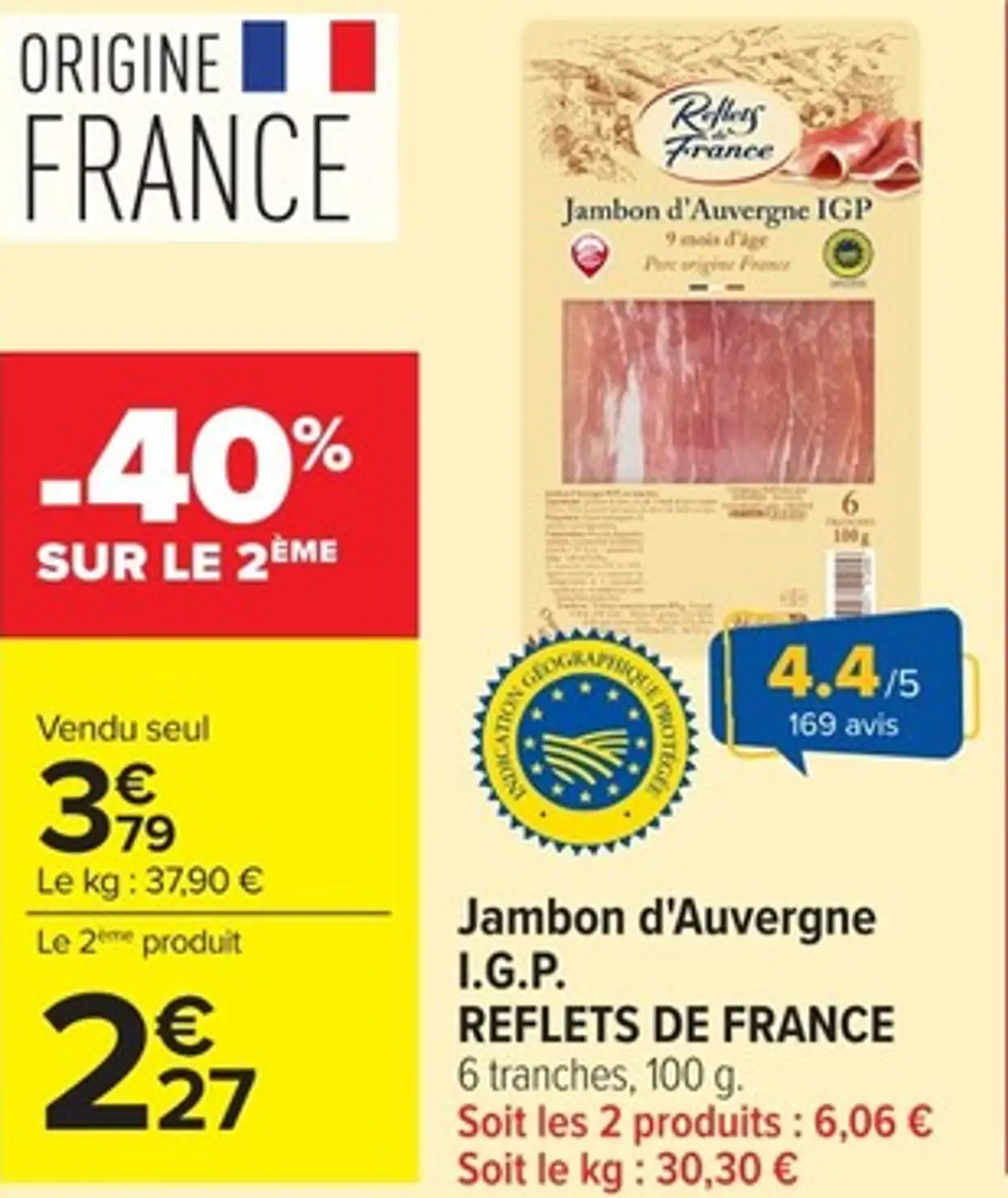 Jambon d'Auvergne I.G.P. Reflets de France