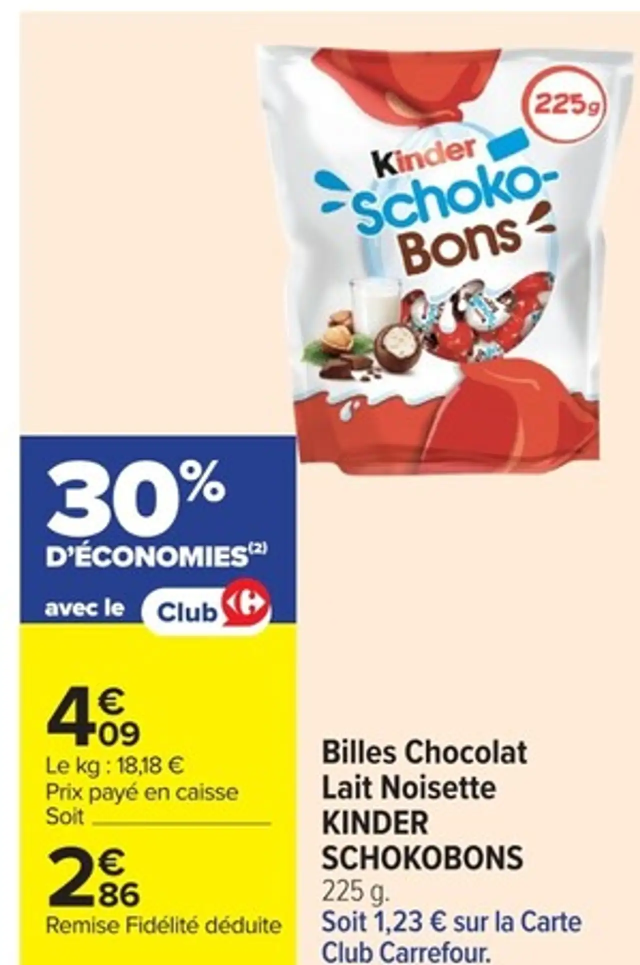 Billes Chocolat Lait Noisette KINDER SCHOKOBONS