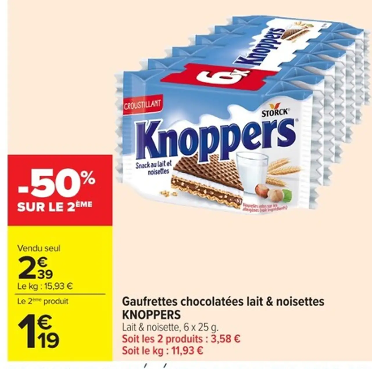 Gaufrettes chocolatées lait & noisettes KNOPPERS