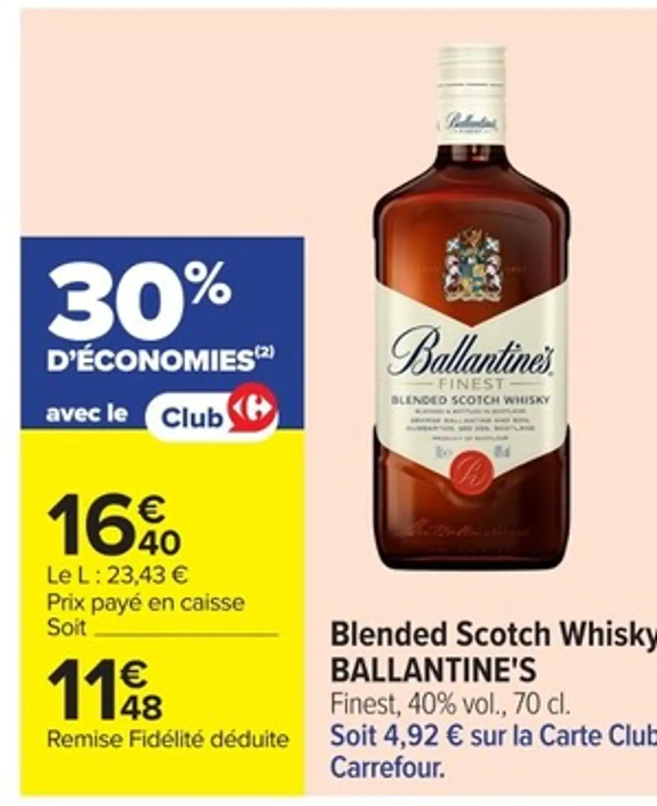 Blended Scotch Whisky BALLANTINE'S Finest, 40% vol., 70 cl.