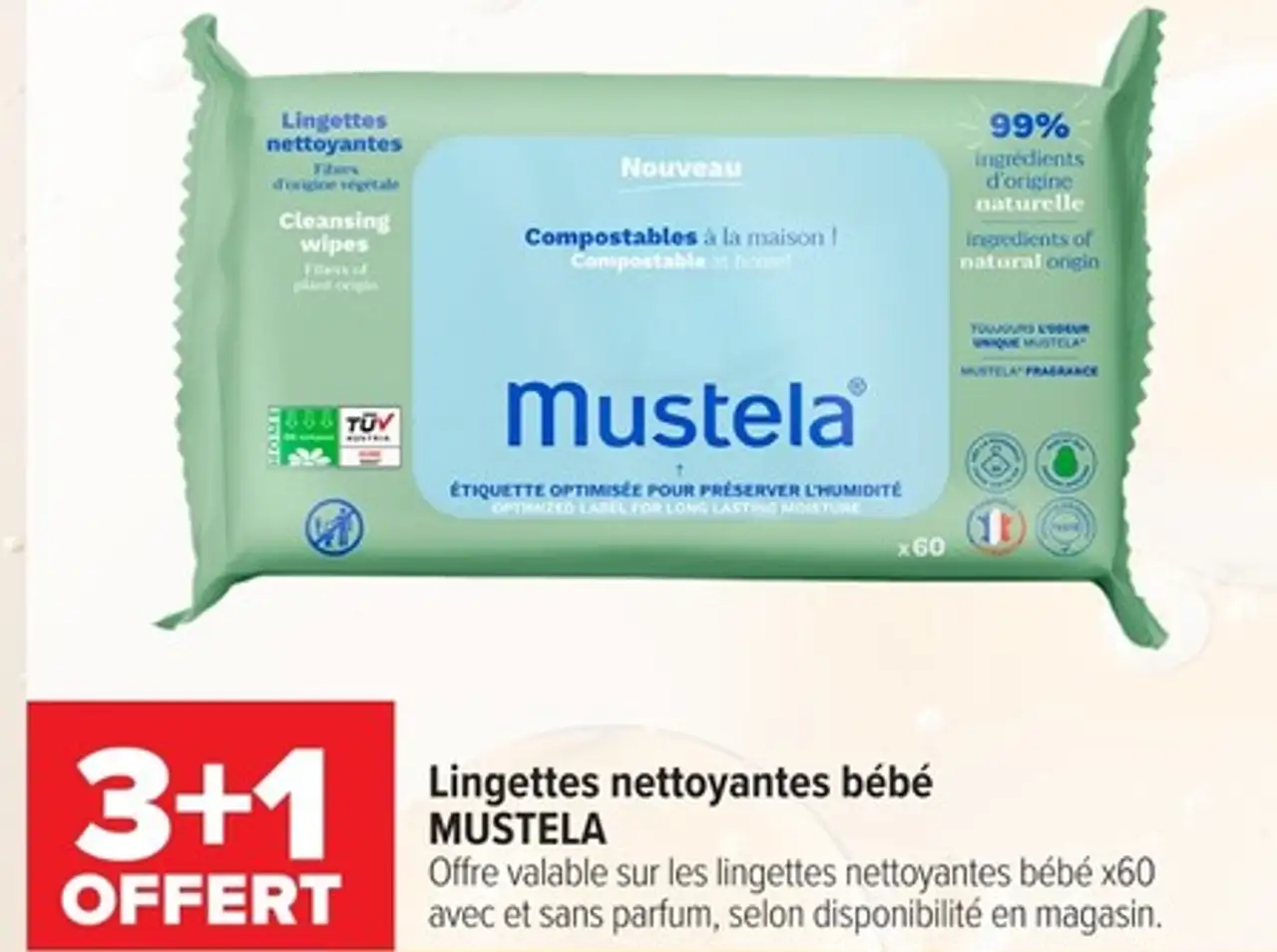 Lingettes nettoyantes bébé MUSTELA