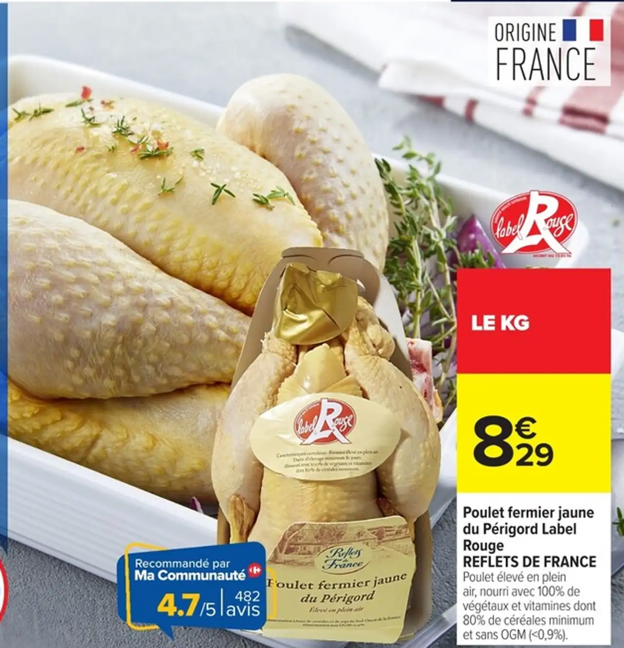 Poulet fermier jaune du Périgord Label Rouge REFLETS DE FRANCE