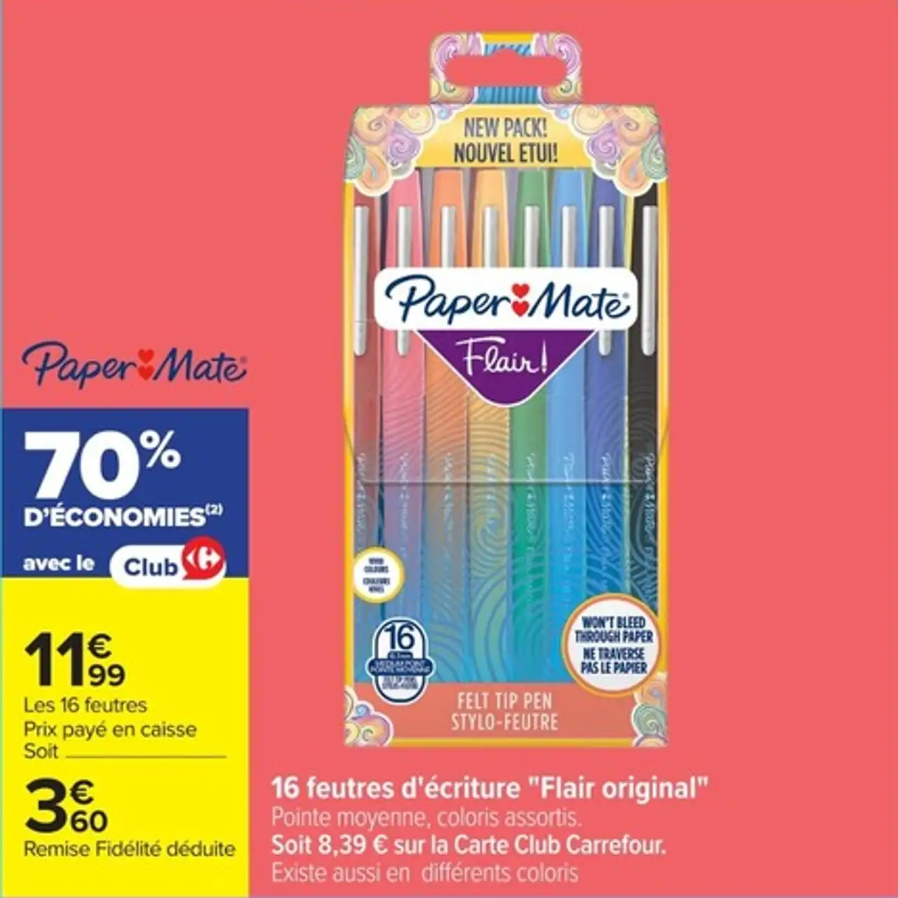 16 feutres d'écriture "Flair original" Paper Mate