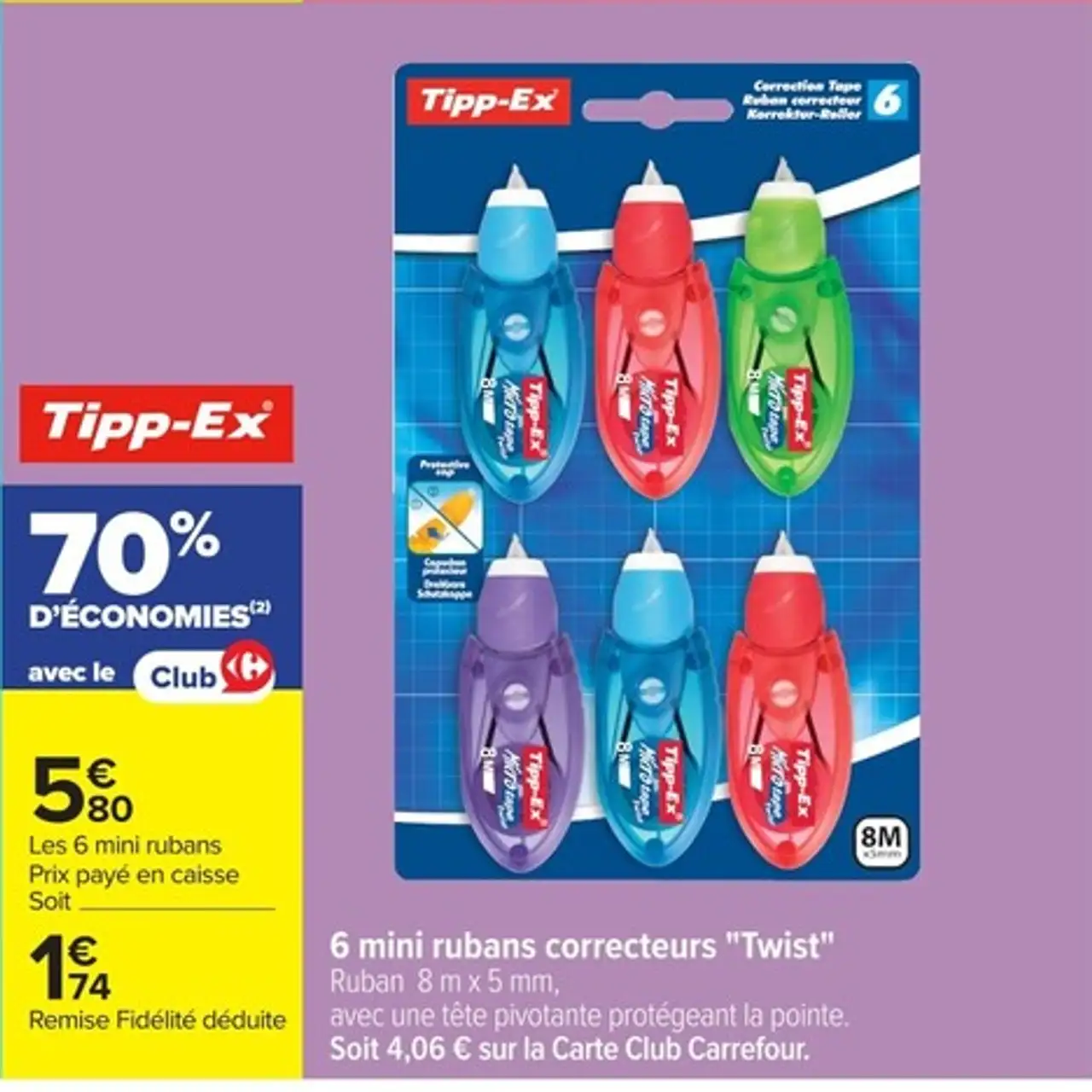 6 mini rubans correcteurs "Twist" Tipp-Ex