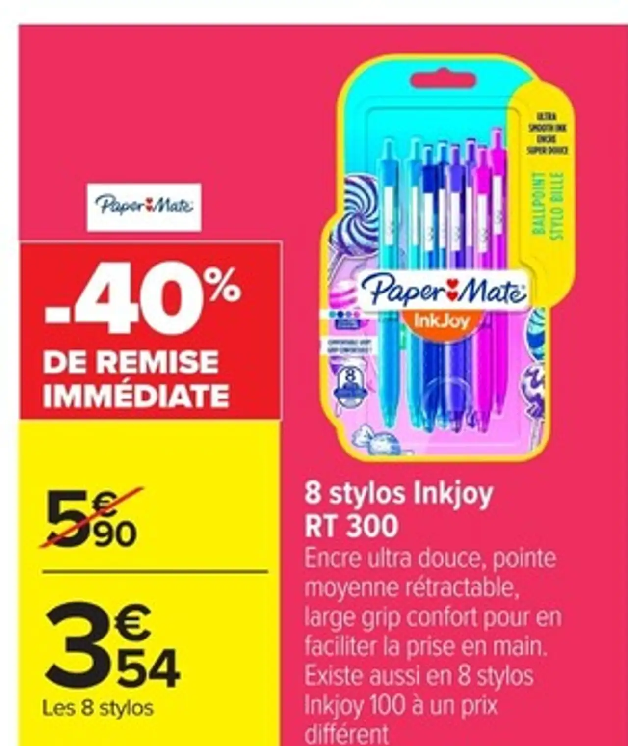 8 stylos Inkjoy RT 300 Paper Mate