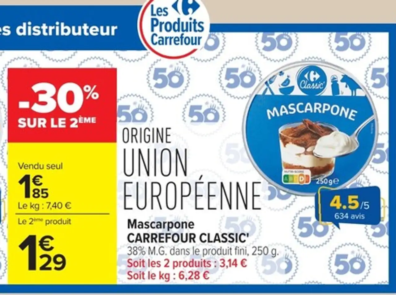 Mascarpone CARREFOUR CLASSIC'
