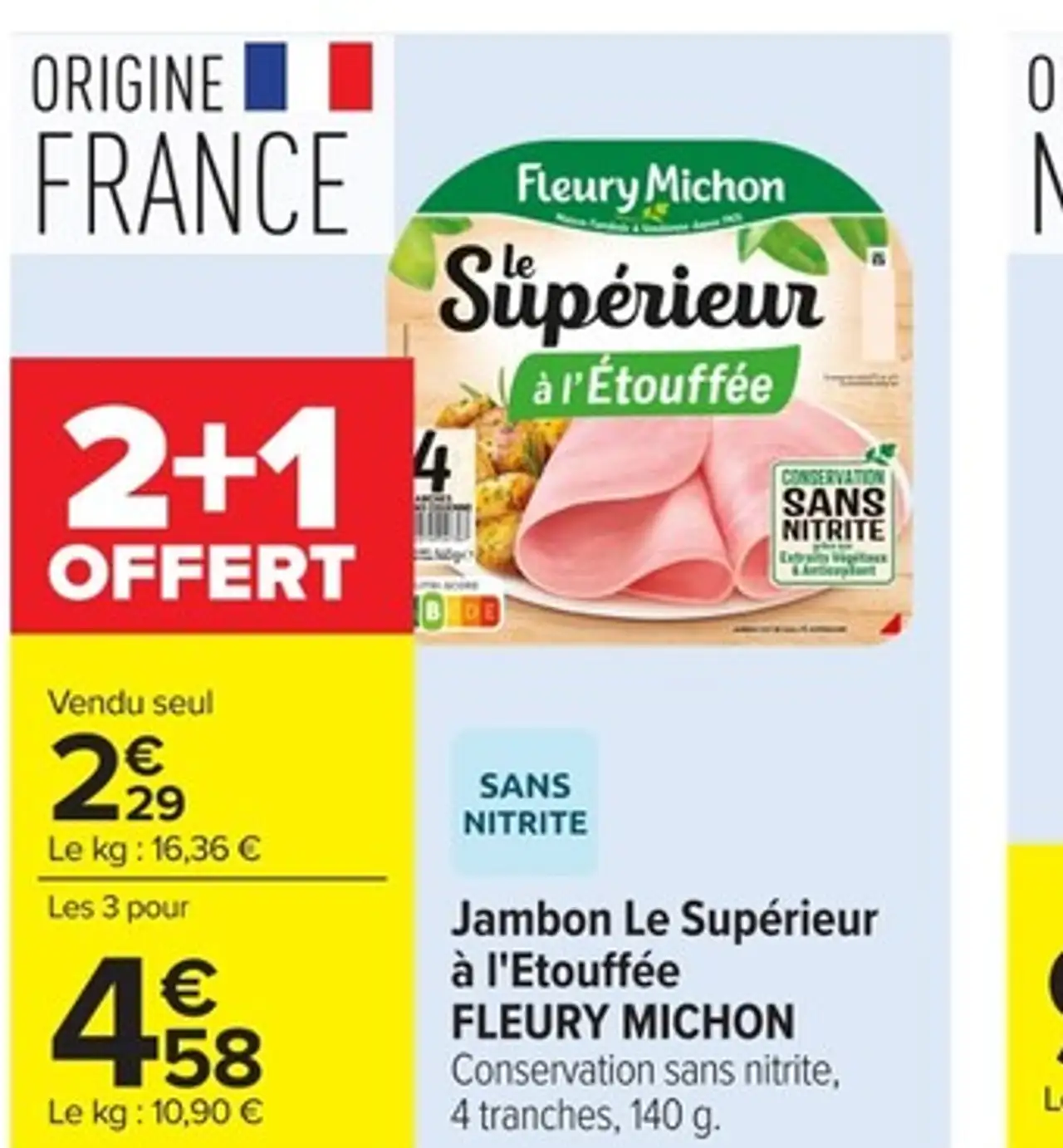 Jambon Le Supérieur à l'Étouffée FLEURY MICHON