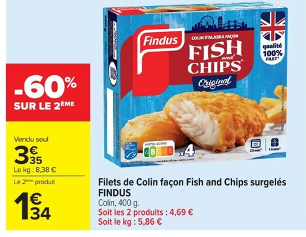Filets de Colin façon Fish and Chips surgelés FINDUS