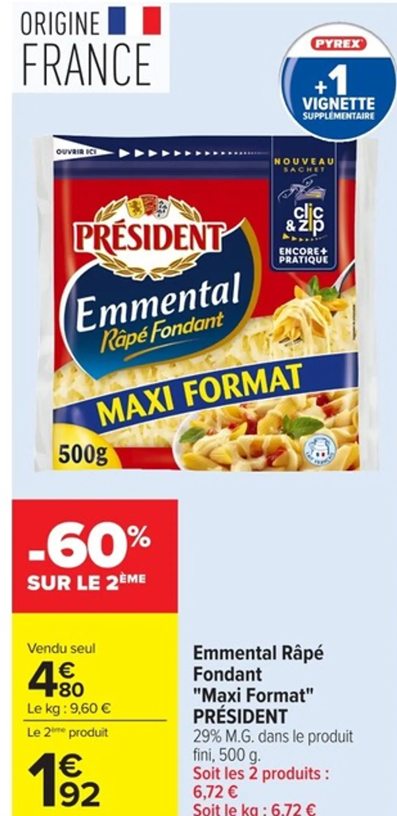 Emmental Râpé Fondant "Maxi Format" PRÉSIDENT