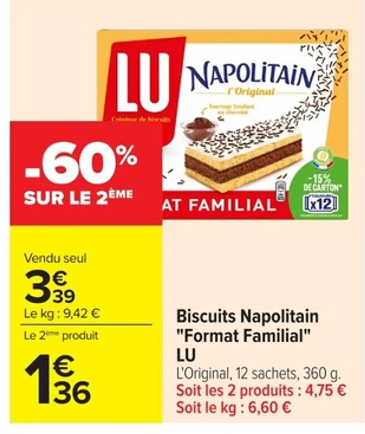 Biscuits Napolitain "Format Familial" LU