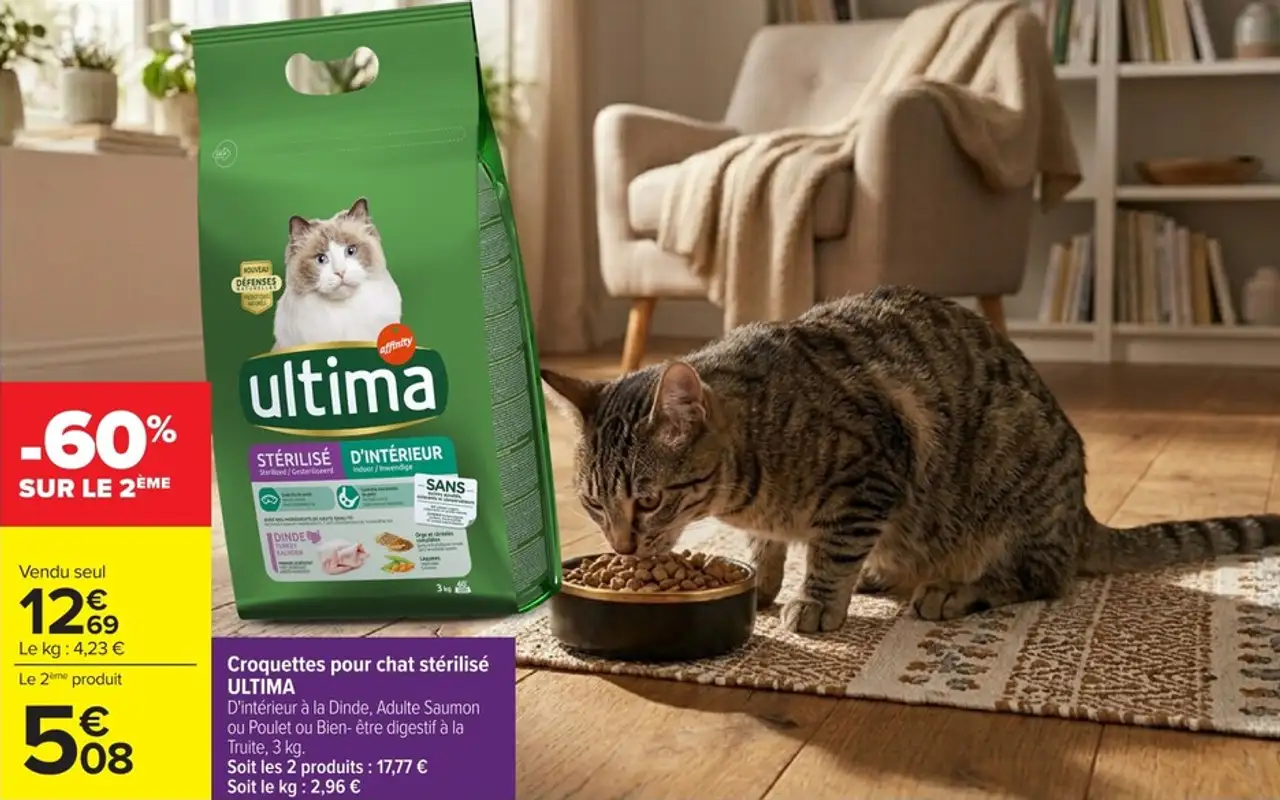 Croquettes pour chat stérilisé ULTIMA