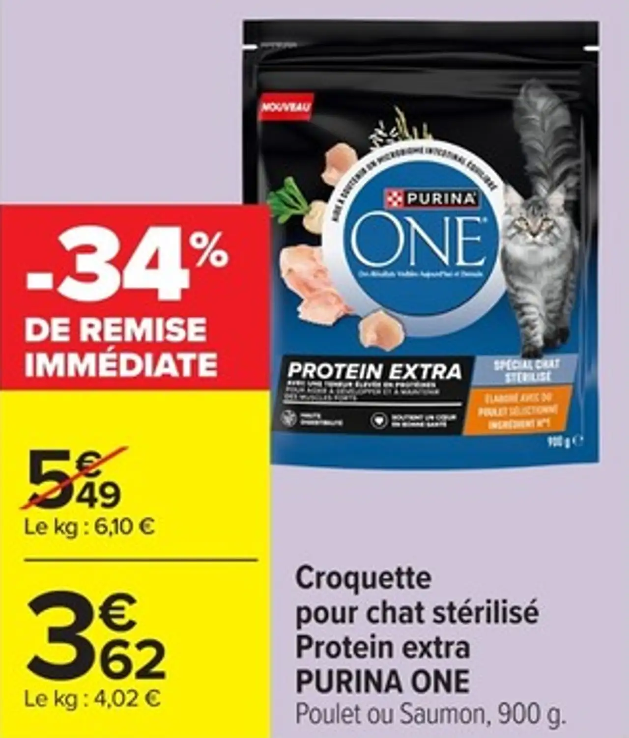 Croquette pour chat stérilisé Protein extra PURINA ONE