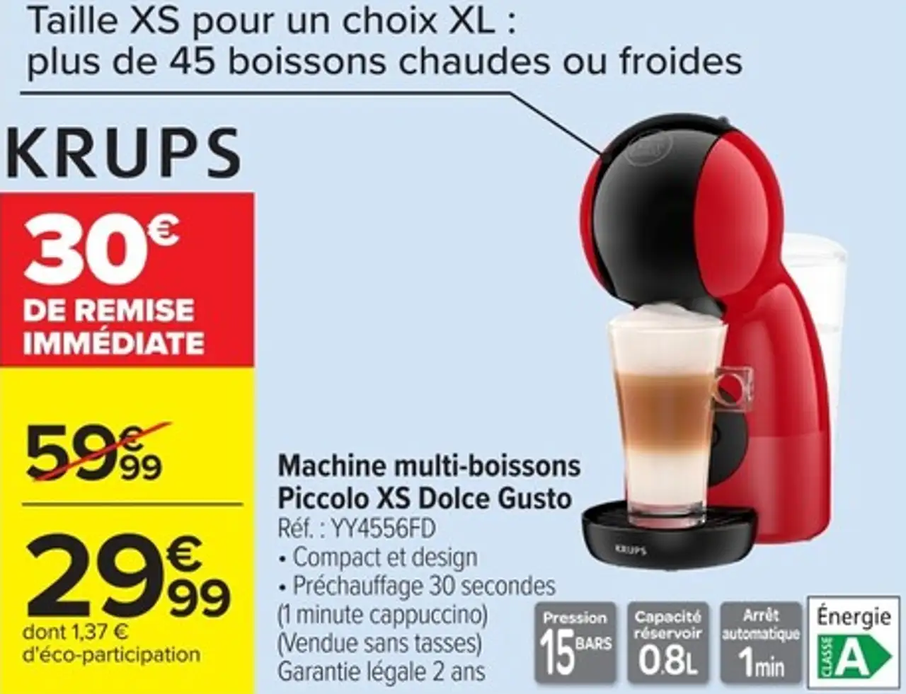 KRUPS Machine multi-boissons Piccolo XS Dolce Gusto