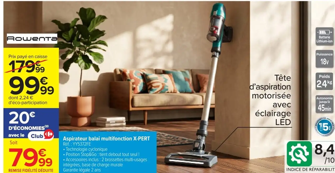 Aspirateur balai multifonction X-PERT Rowenta