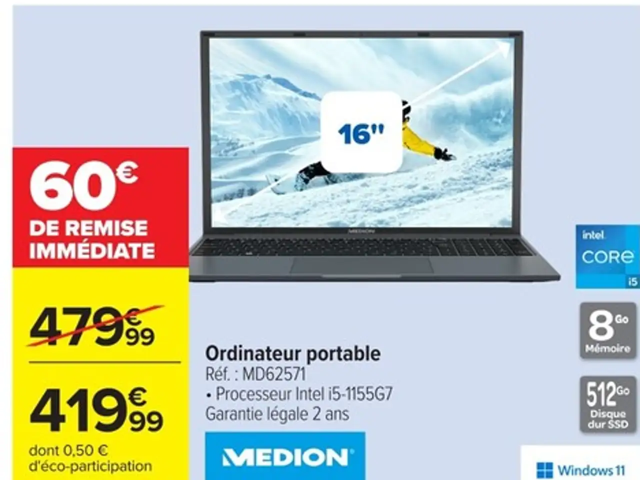 Medion Ordinateur portable Réf. : MD62571