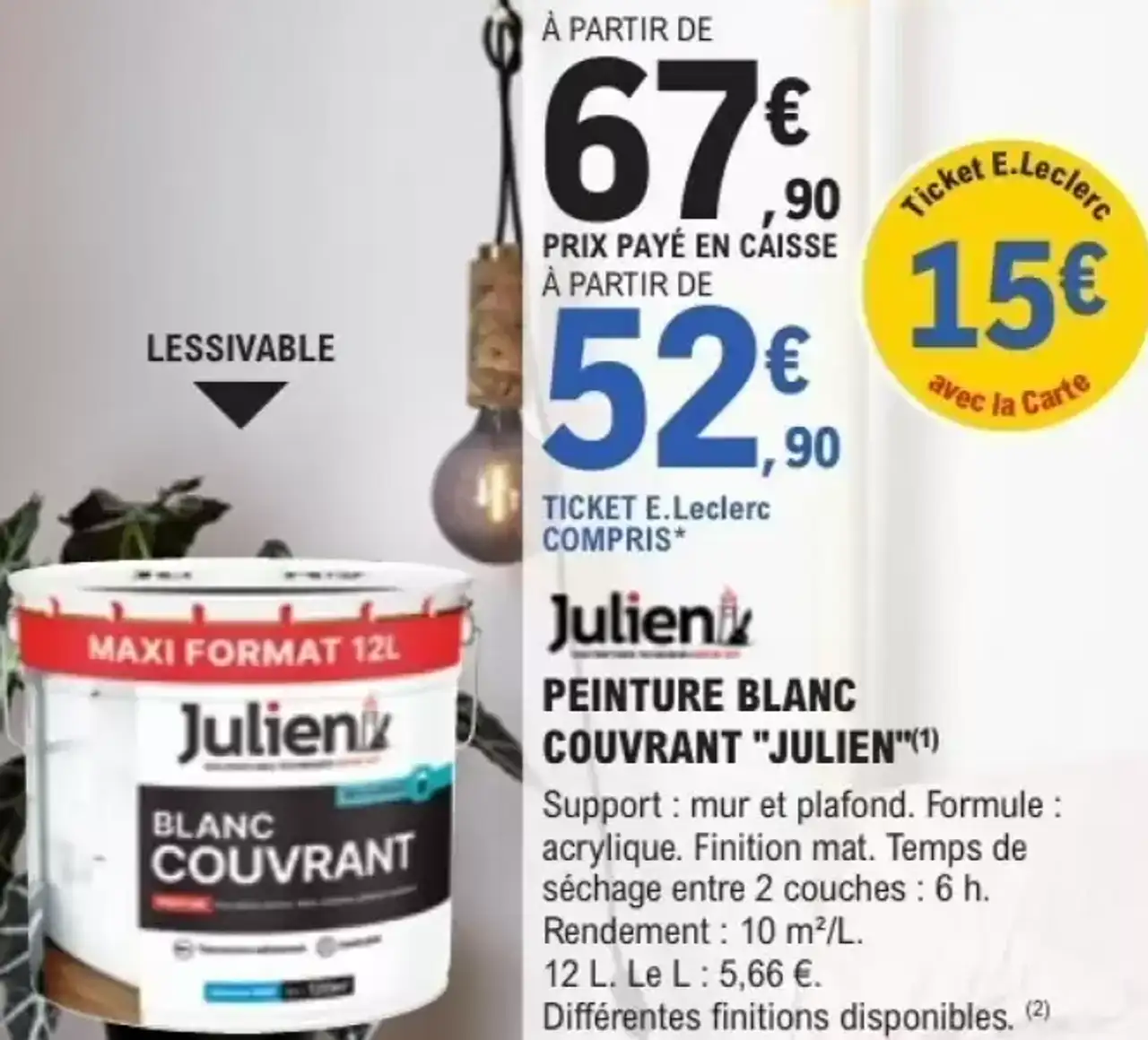 Peinture Blanc Couvrant Julien