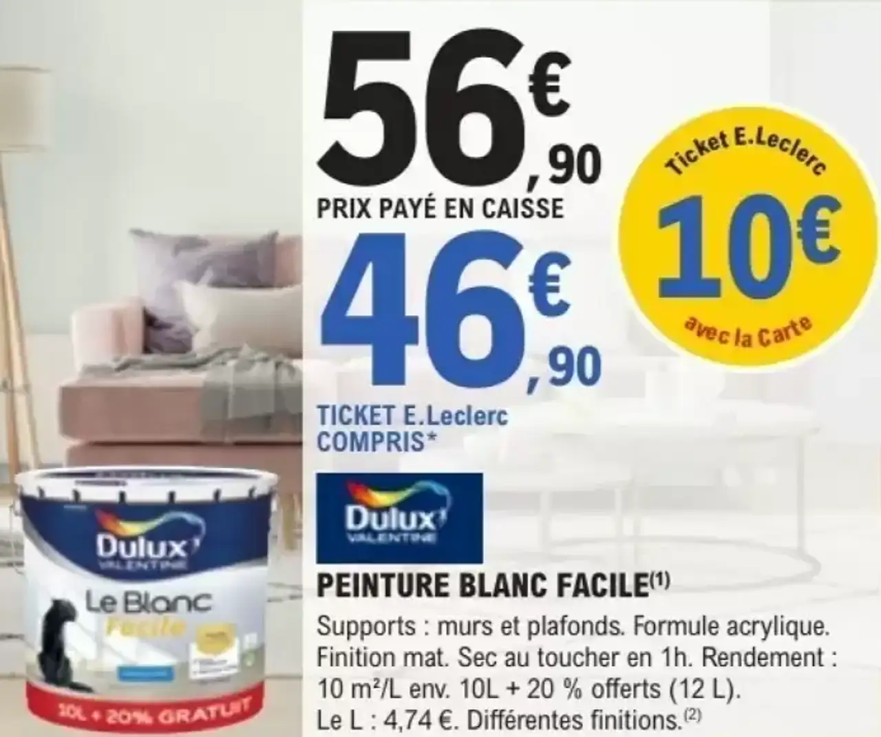 Peinture Blanc Facile Dulux Valentine