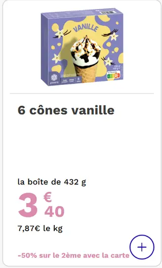 - picard 6 cônes vanille - Picard