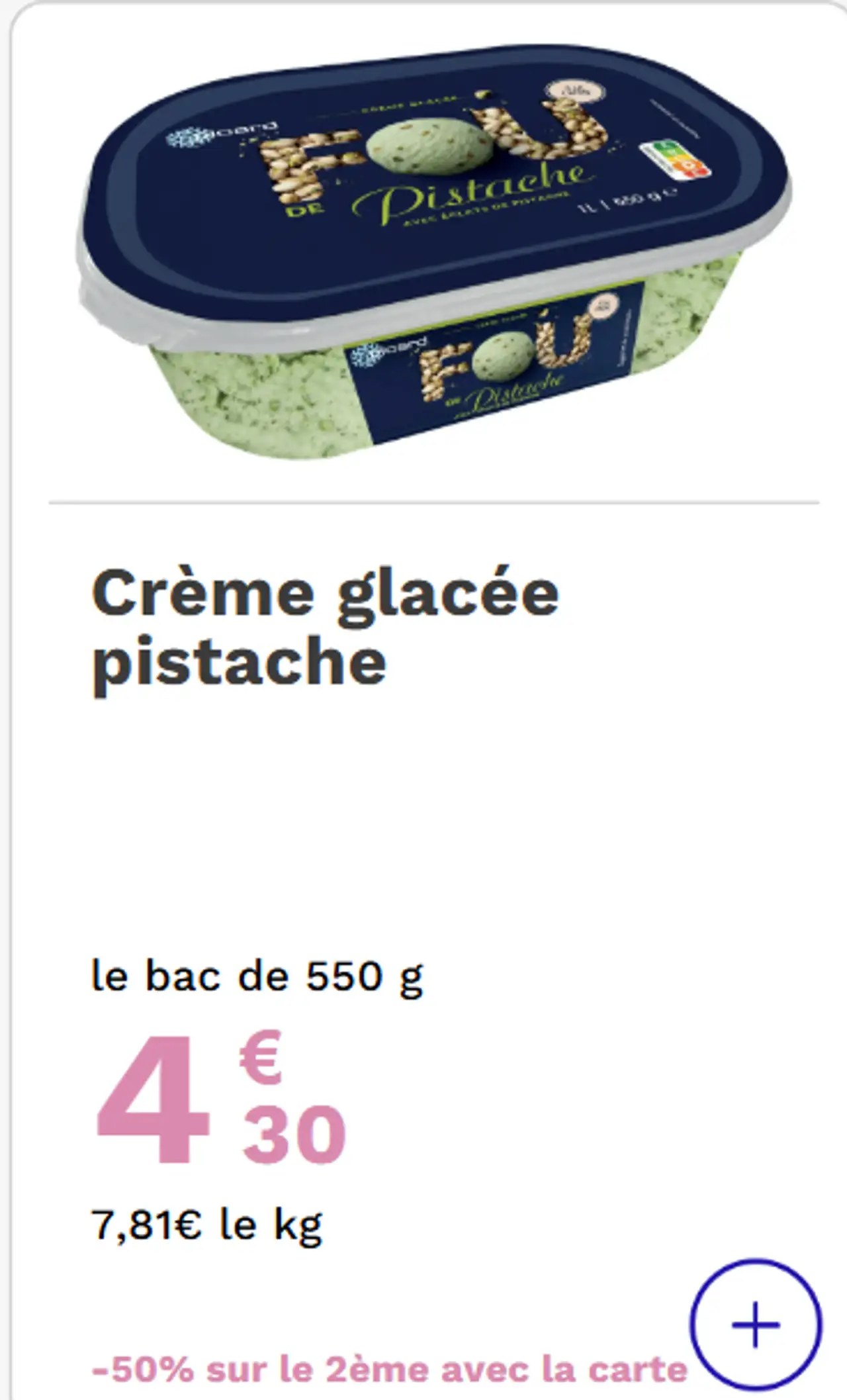 Crème glacée pistache