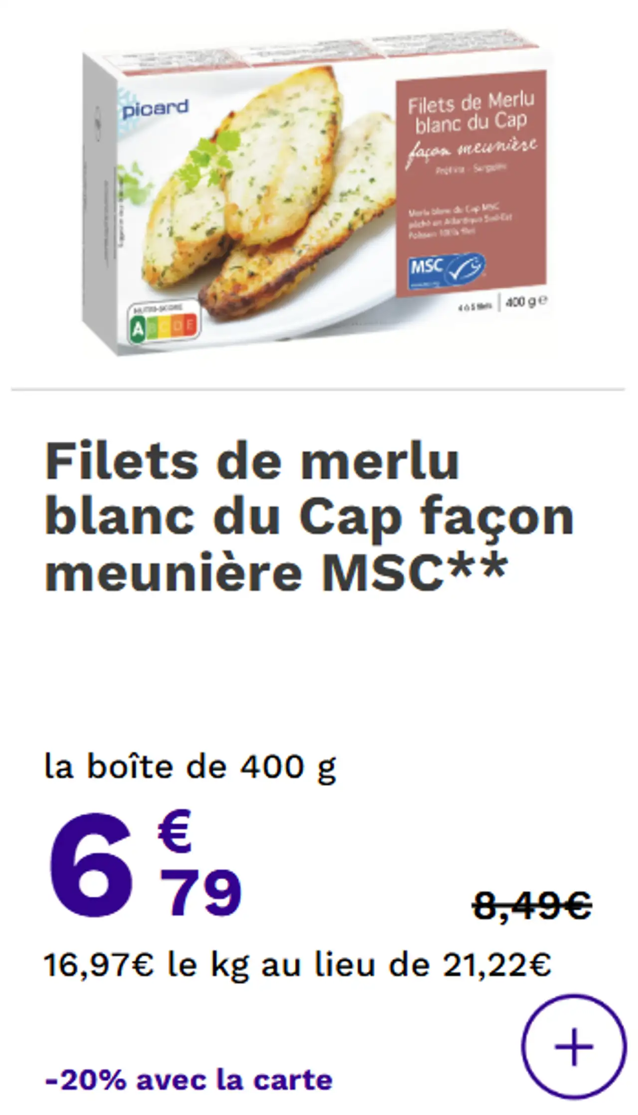 Filets de merlu blanc du Cap façon meunière MSC**