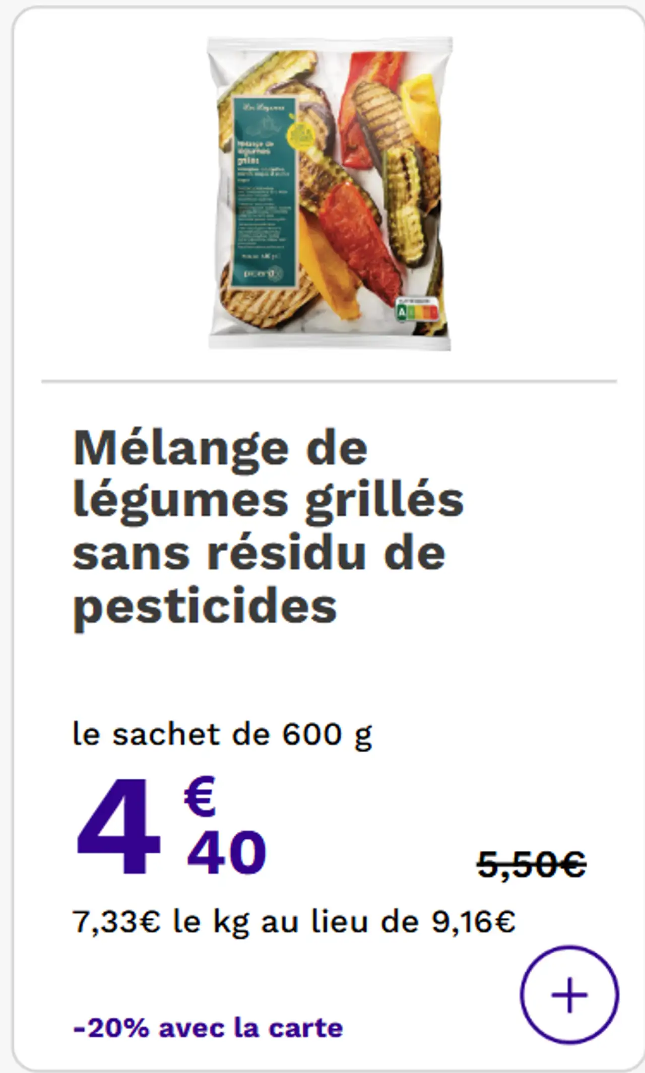 Mélange de légumes grillés sans résidu de pesticides Picard
