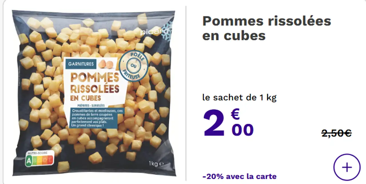 Picard Pommes rissolées en cubes