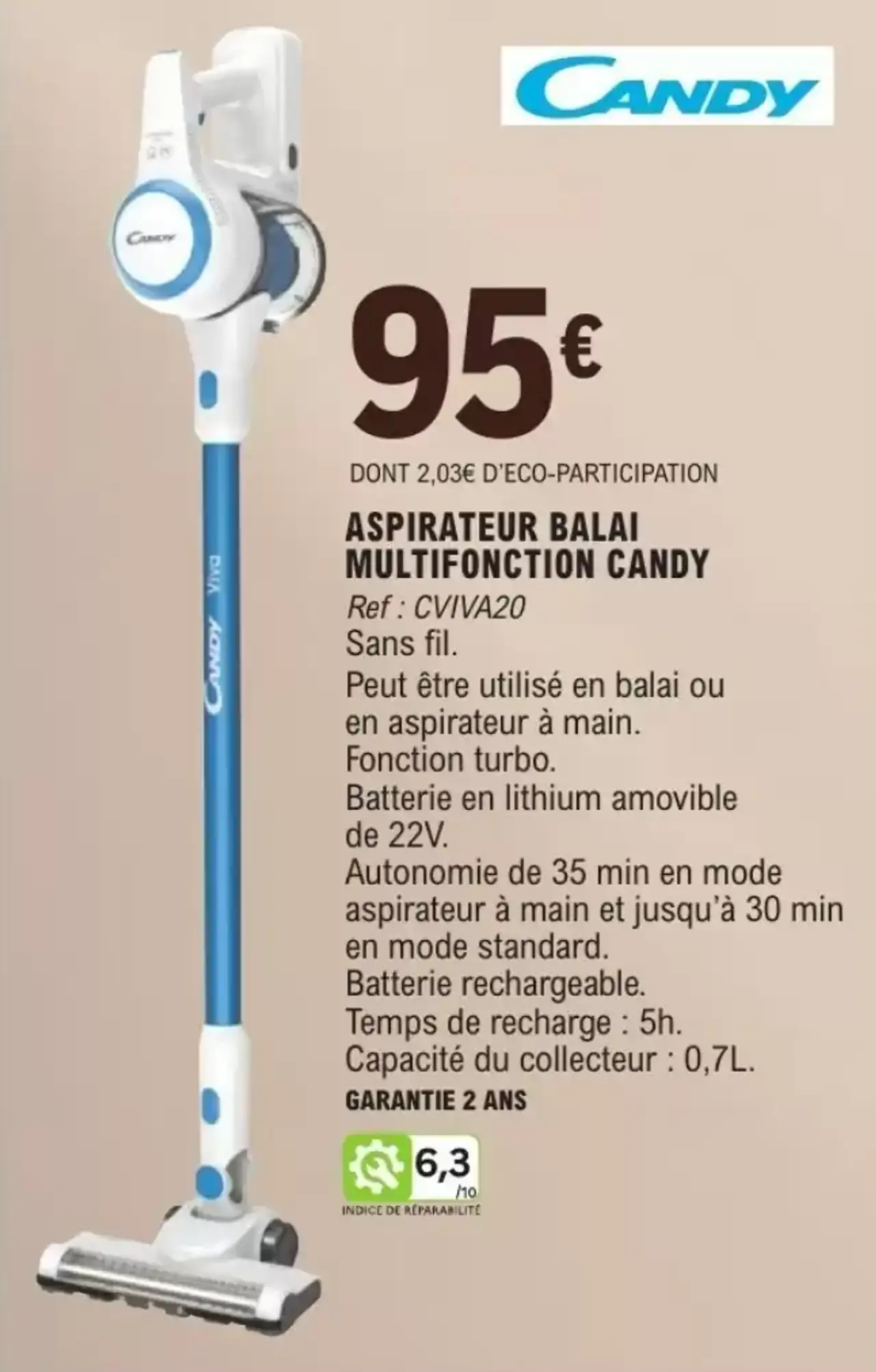 ASPIRATEUR BALAI MULTIFONCTION CANDY