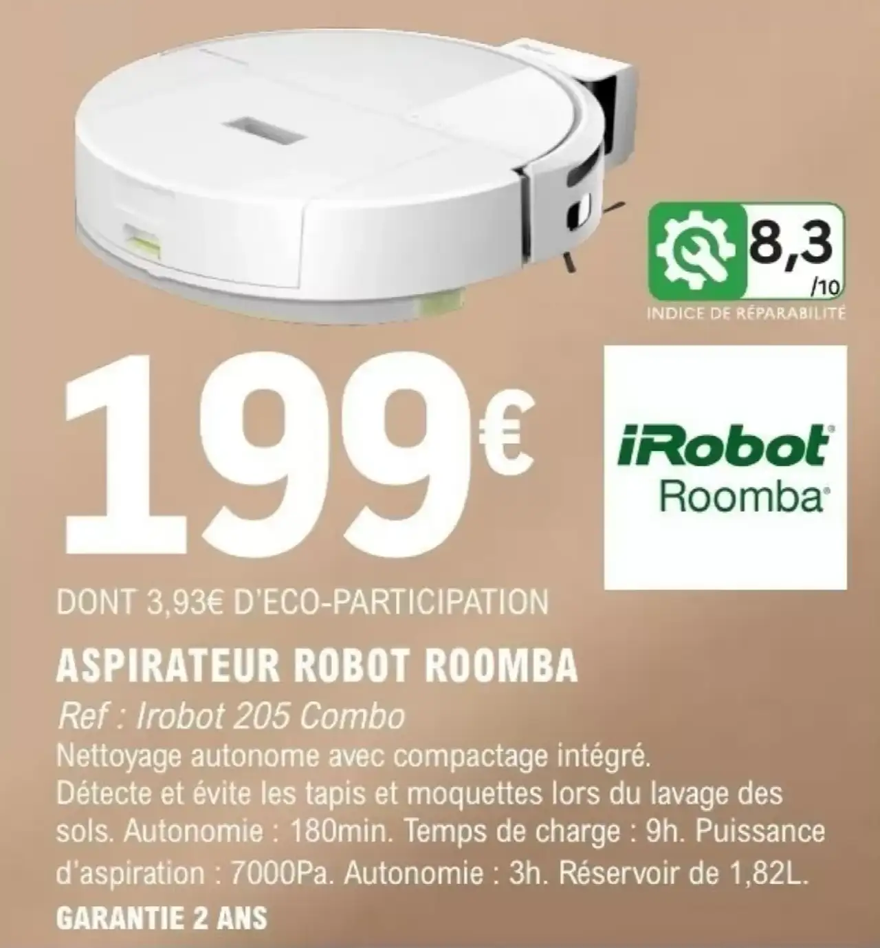 Aspirateur robot Roomba iRobot 205 Combo