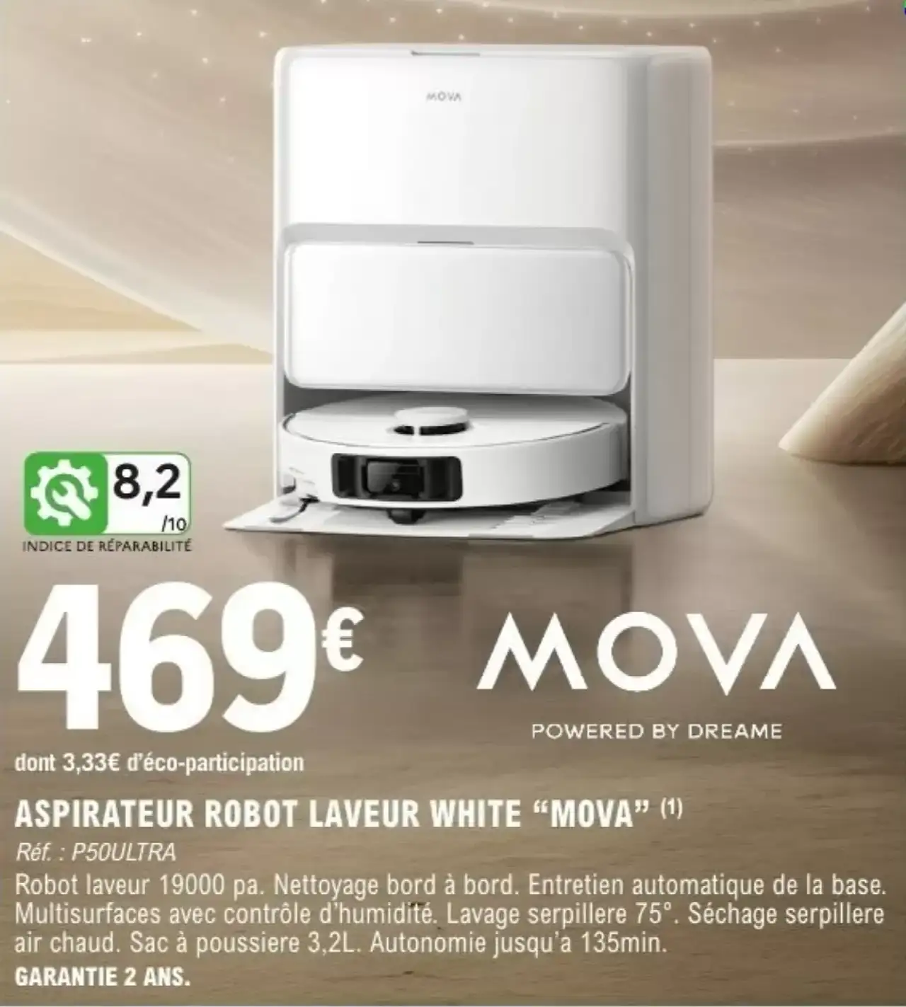 Aspirateur robot laveur white "MOVA" P50ULTRA