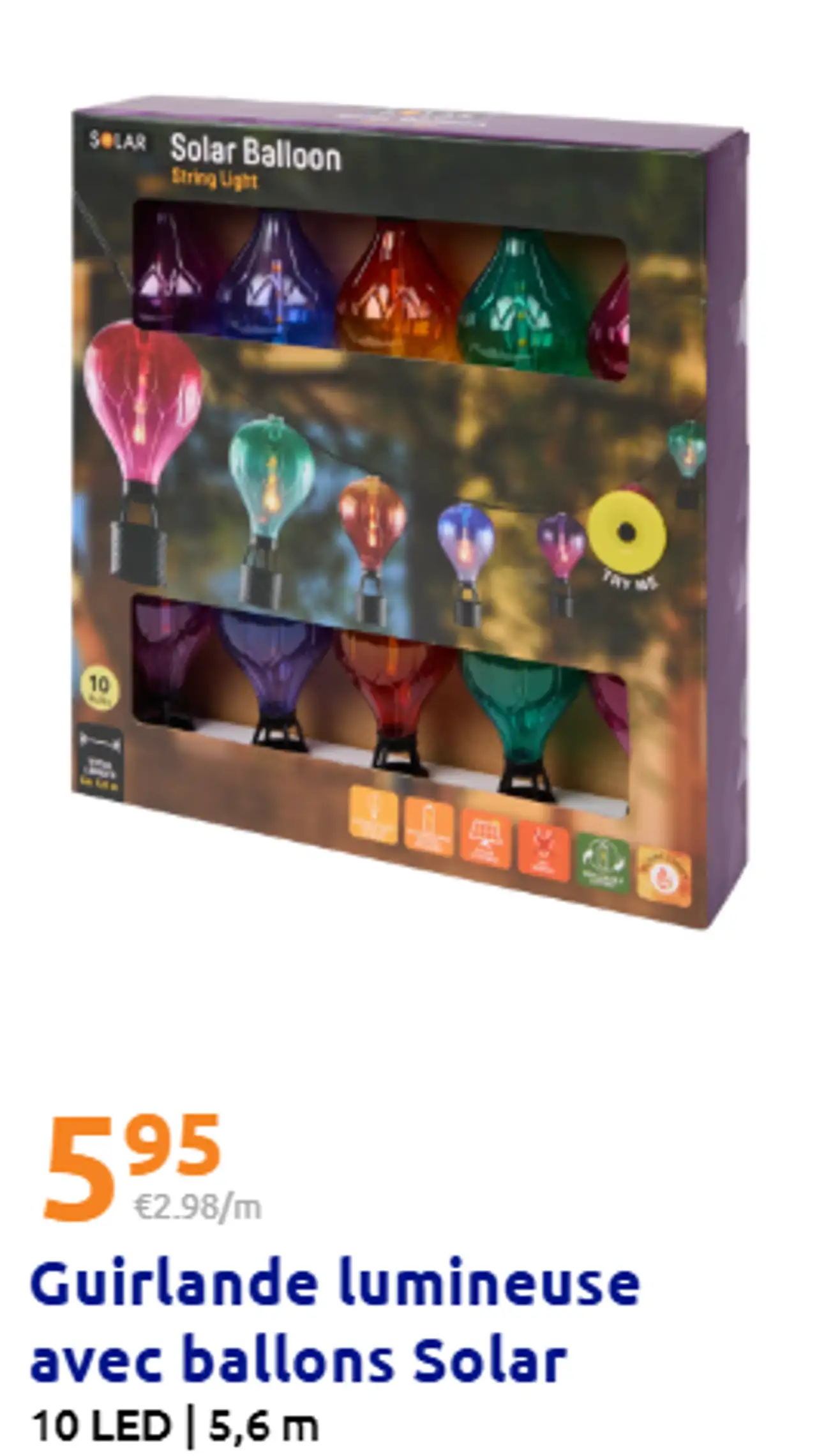 Guirlande lumineuse avec ballons Solar