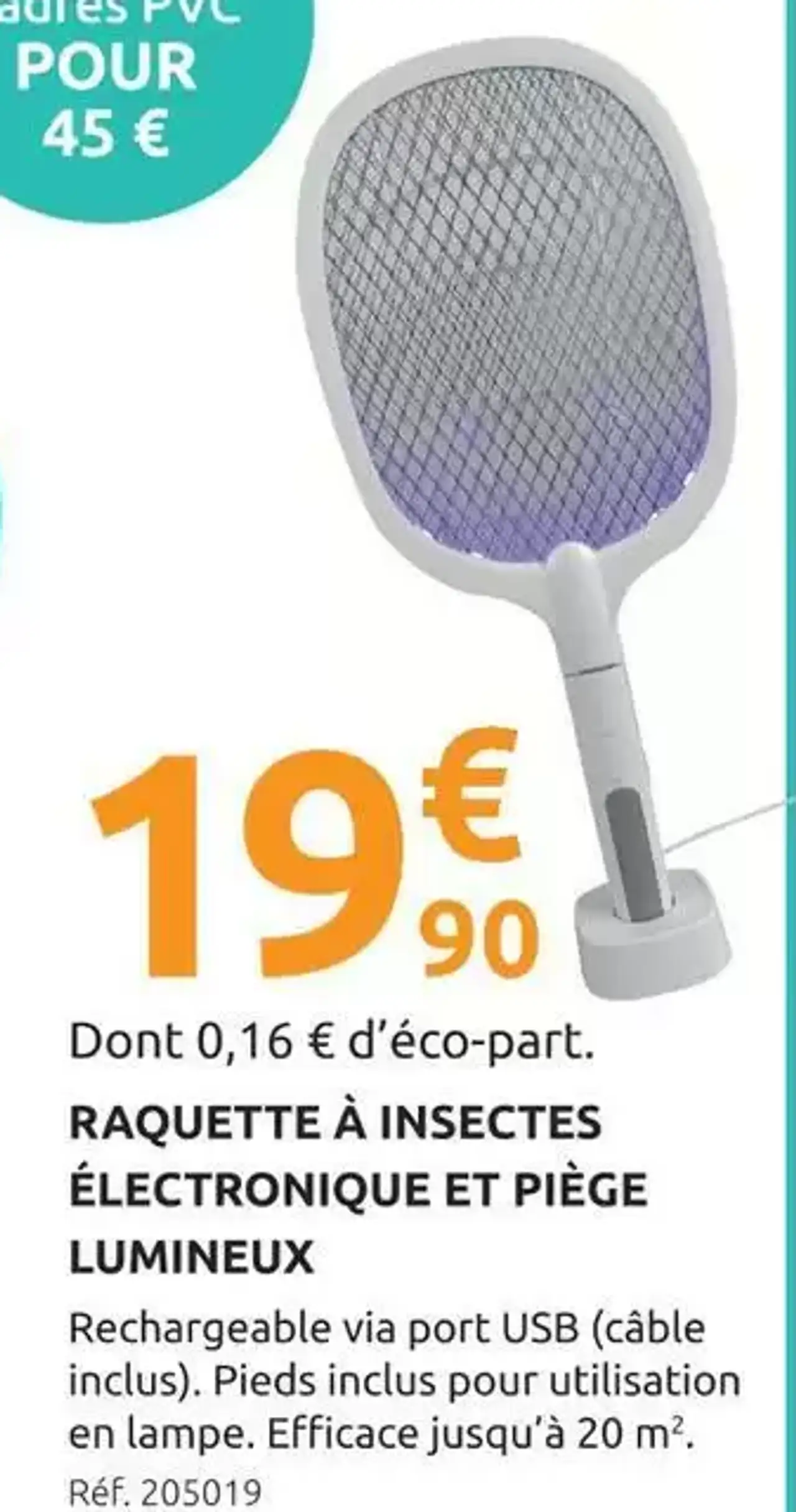 Raquette à insectes électronique et piège lumineux